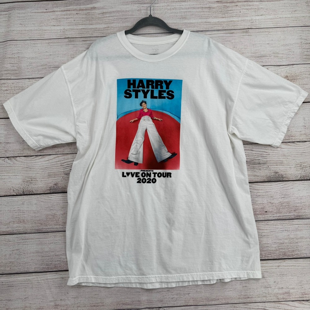 Harry Styles T-Shirt Mens XXL White Love On Tour 2020 Europe Graphic Tee